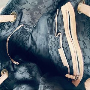 MICHAEL Black Patent Embossed Python Jet Set Tote. slight color peal in corner